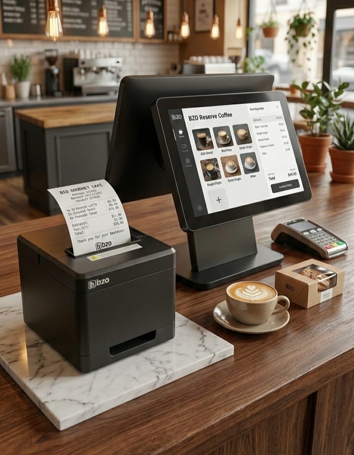 BZO 3 Inch Thermal Receipt Printer | 80mm POS Billing Printer USB & Bluetooth with Auto Cutter